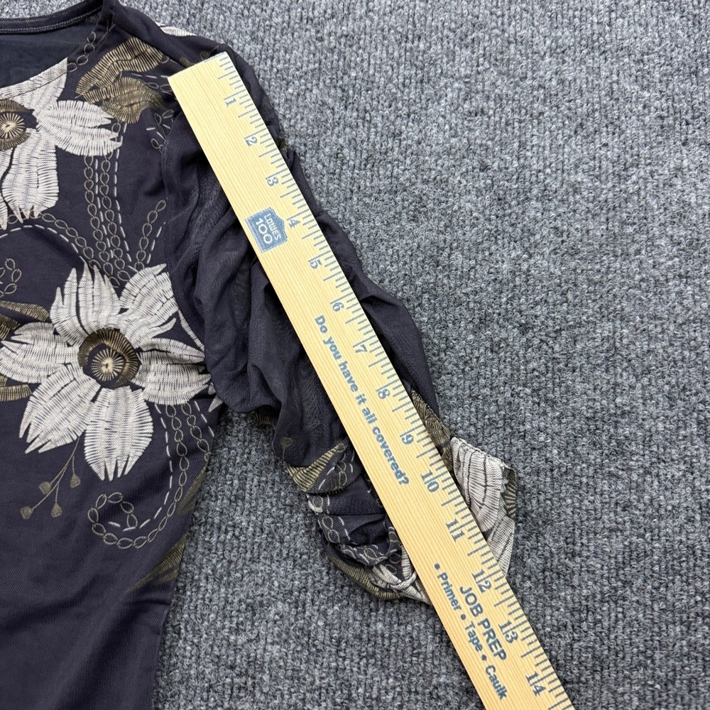 Johnny Was Mesh Floral Top Sm Corinthe Boho Ethereal Artsy Romantic Whimsigoth - Picture 13 of 13